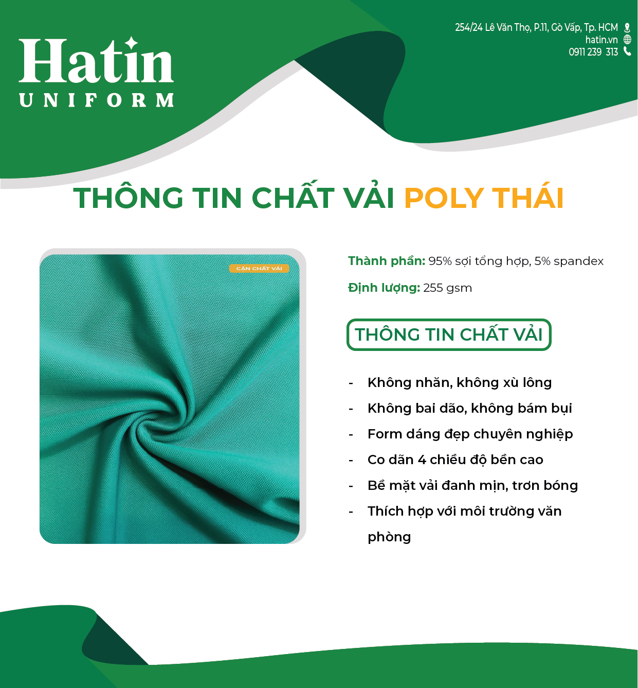 Chất liệu vải Poly Thái Hatin